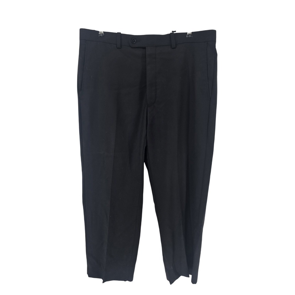 Aristo Eighteen Dress Pants Mens 36 Black Flat Front Straight Leg Wool Trousers